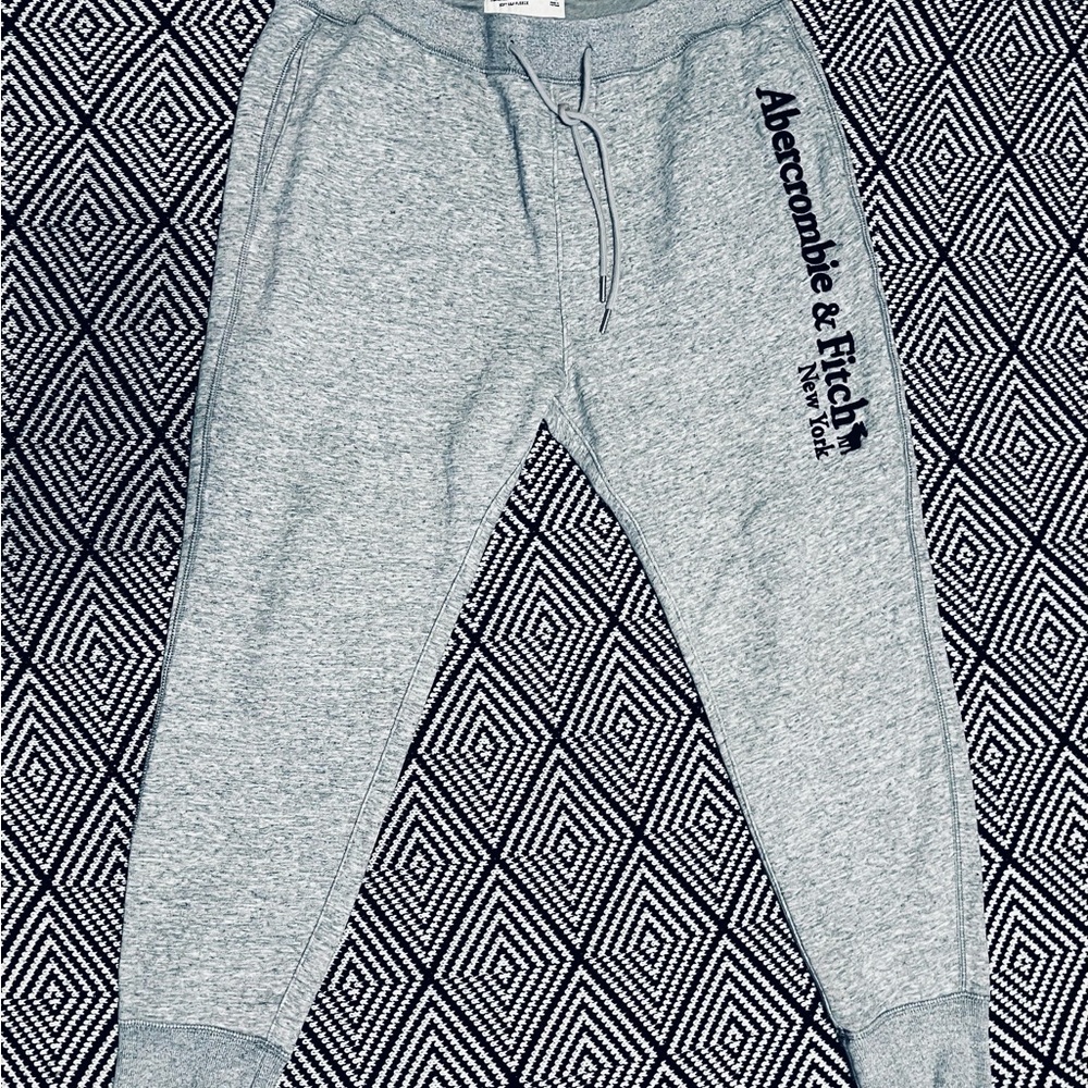 Abercrombie & Fitch Gray Sweat Joggers with Side Logo
